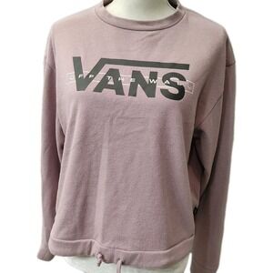 Vans Women's Sweatshirt Pullover Medium Purple Crewneck Logo Graphic Long Sleeve